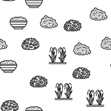 Rice For Preparing Delicious Food vector seamless pattern Illustrazione stock