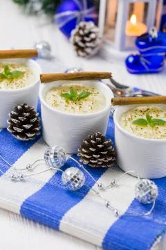 Rice Pudding with Cinnamon Stock Photos