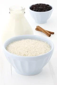 Rice pudding ingredients Stock Photos