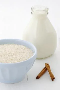 Rice pudding ingredients Stock Photos