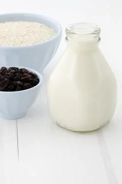 Rice pudding ingredients Stock Photos