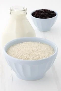 Rice pudding ingredients Stock Photos