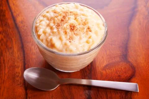 Rice pudding with nutmeg Stock Photos