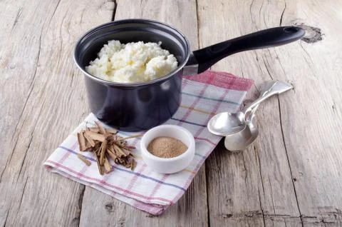 Rice pudding in a pot Stock Photos