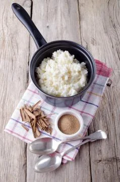 Rice pudding in a pot Stock Photos