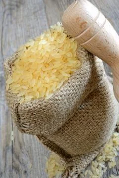 Rice in sack Foto stock