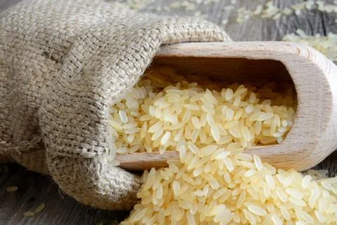 Rice in sack Foto stock