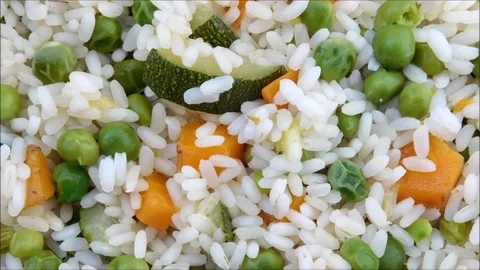 Rice salad texture Stock Footage 77908334