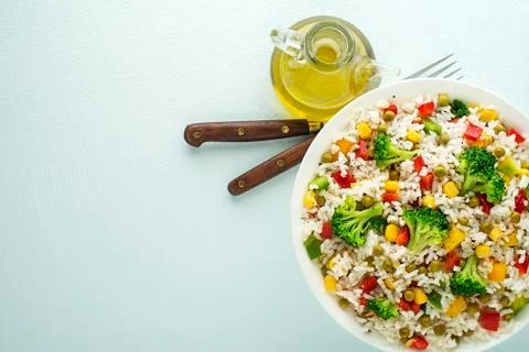 Rice salad with vegetable Stock Photos