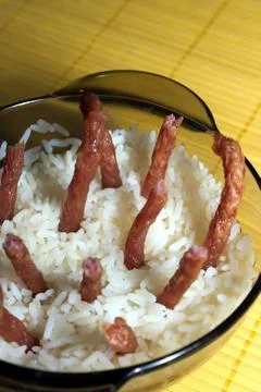 Rice with sausage Foto stock