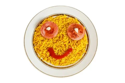 Rice with sausage Stock Photos