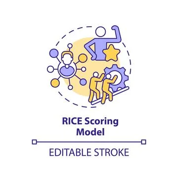 RICE scoring model multi color concept icon Stock Illustration