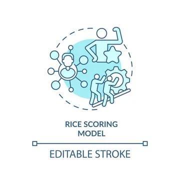 RICE scoring model soft blue concept icon Stock Illustration