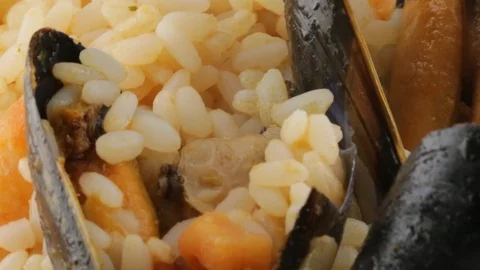 Rice with seafood BIO Stock Footage 95876326