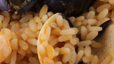 Rice with seafood Stock Footage 95876172