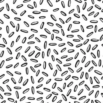 Rice seeds vector seamless pattern. Abstract food texture background. Wheat g イラスト素材