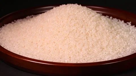 Rice served on a tray, rotating Stock Footage 314972761
