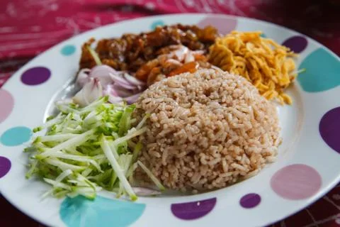 Rice with shrimp paste Stock Photos
