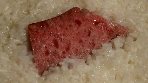 Rice with sliced sausage 動画素材 312379566