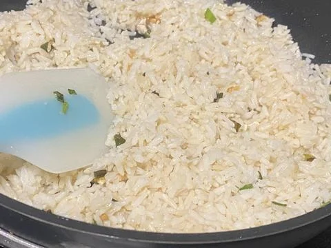 Rice with spatula Stock Photos