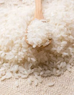 Rice with spoon Stock Photos