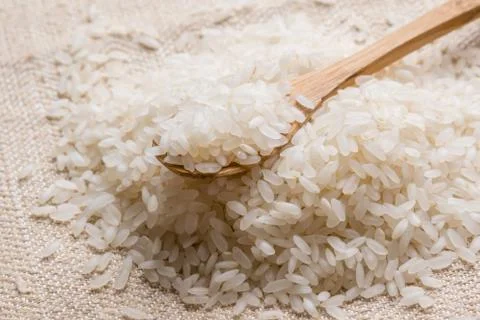 Rice with spoon Stock Photos