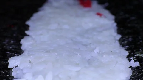 Rice sprinkle with caviar  Stock Footage 82747329