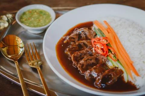 Rice with Stewed Beef 写真素材