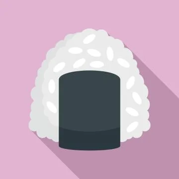 Rice sushi icon, flat style Stock Illustration