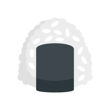 Rice sushi icon, flat style Stock Illustration