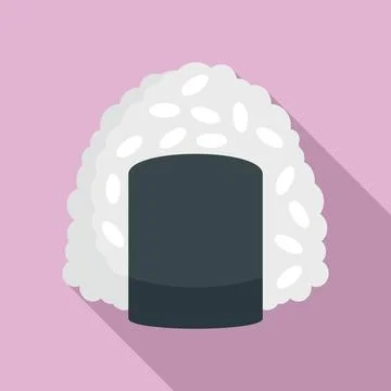 Rice sushi icon, flat style Stock Illustration