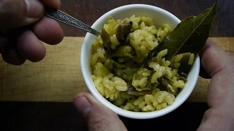 Rice on the table Stock Footage 75396458
