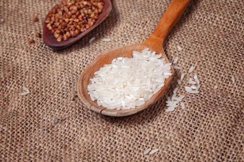Rice on table Stock Photos