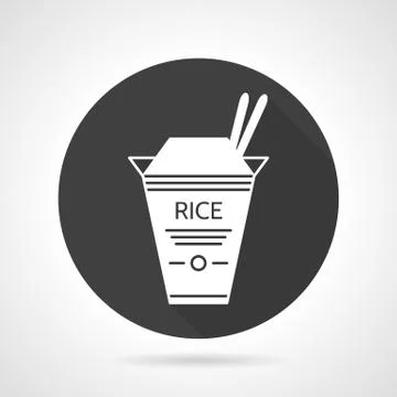 Rice takeaway black vector icon Stock Illustration