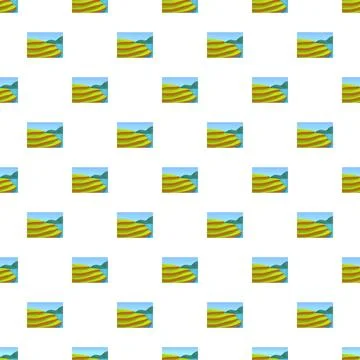 Rice terraces farming landscape pattern with mountains and water Stock Illustration