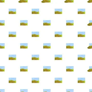 Rice terraces landscape forming an endless repeat pattern Stock Illustration