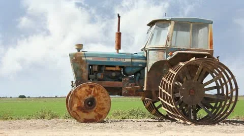 Rice tractor 02 Stock Footage 11432869