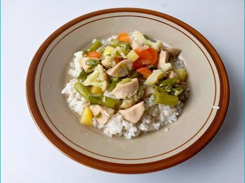 Rice with Vegetable Soup Stock Photos