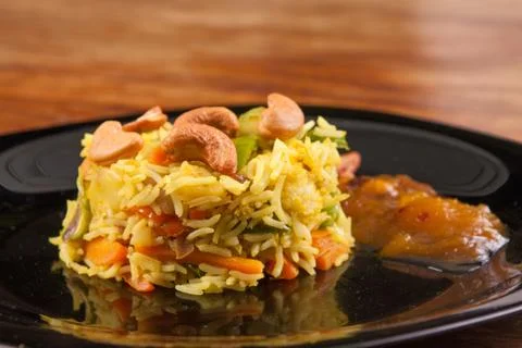 Rice, Vegetables and Nuts Stock-Fotos