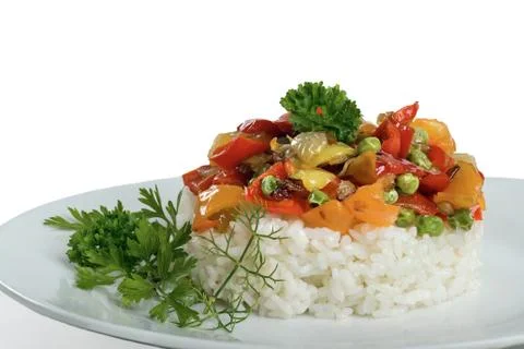 Rice with vegetables Stock Photos