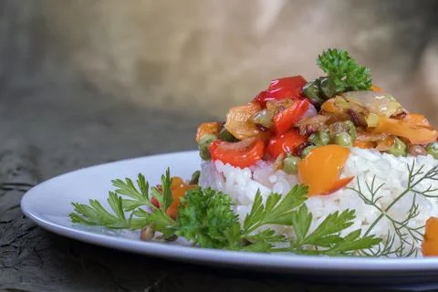 Rice with vegetables Stock Photos