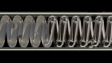 Rice water in horizontal coil condenser for cosmetic processing Stock Footage 337108030