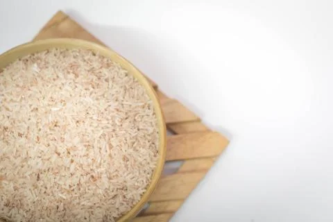 Rice on white background Stock Photos
