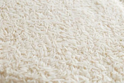 Rice, white grains closeup. Basmati. Unpolished, uncooked, natural, diet, raw 스톡 사진