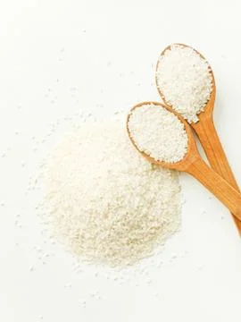 Rice on white Stock Photos