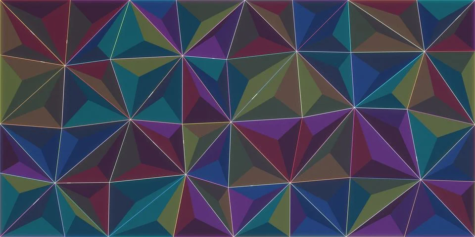 A rich array of angular polygons forms a seamless dark jewel-toned pattern,.. Stock Illustration