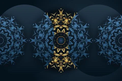 Rich blue mandala artwork with overlapping circles and radiant Illustration