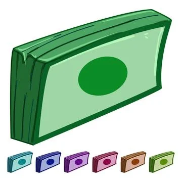 Rich cash stack cartoon vector graphic Illustrazione stock