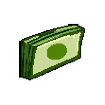 Rich cash stack pixel art vector illustration Stock Illustration