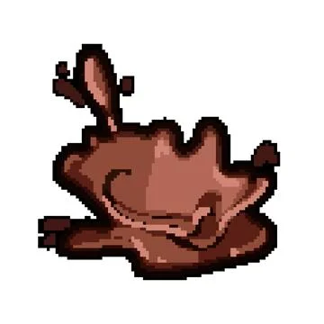 Rich chocolate splash pixel art vector illustration Stock Illustration